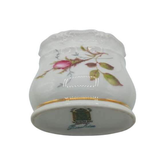 Winterling Germany Cigarette Holder Vanity Dish Gold Trim Rosebud Porcelain - Picture 6 of 15